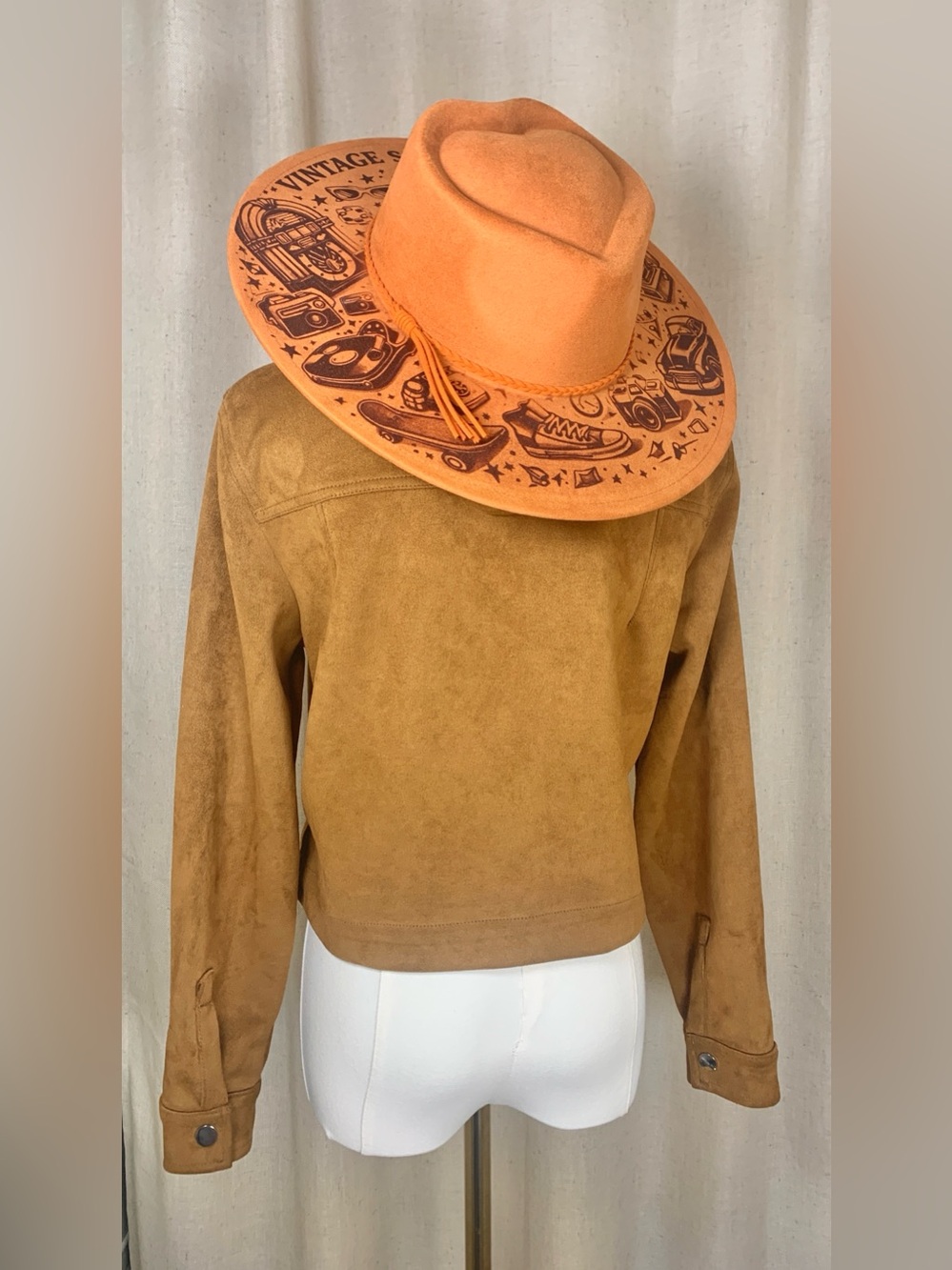 1 Sun Set Lane Size Small Camel Faux Suede Snap Front Jacket - Picture 2 of 7